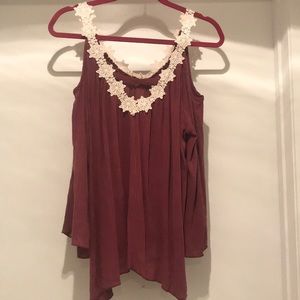 Mauve boho off the shoulder top